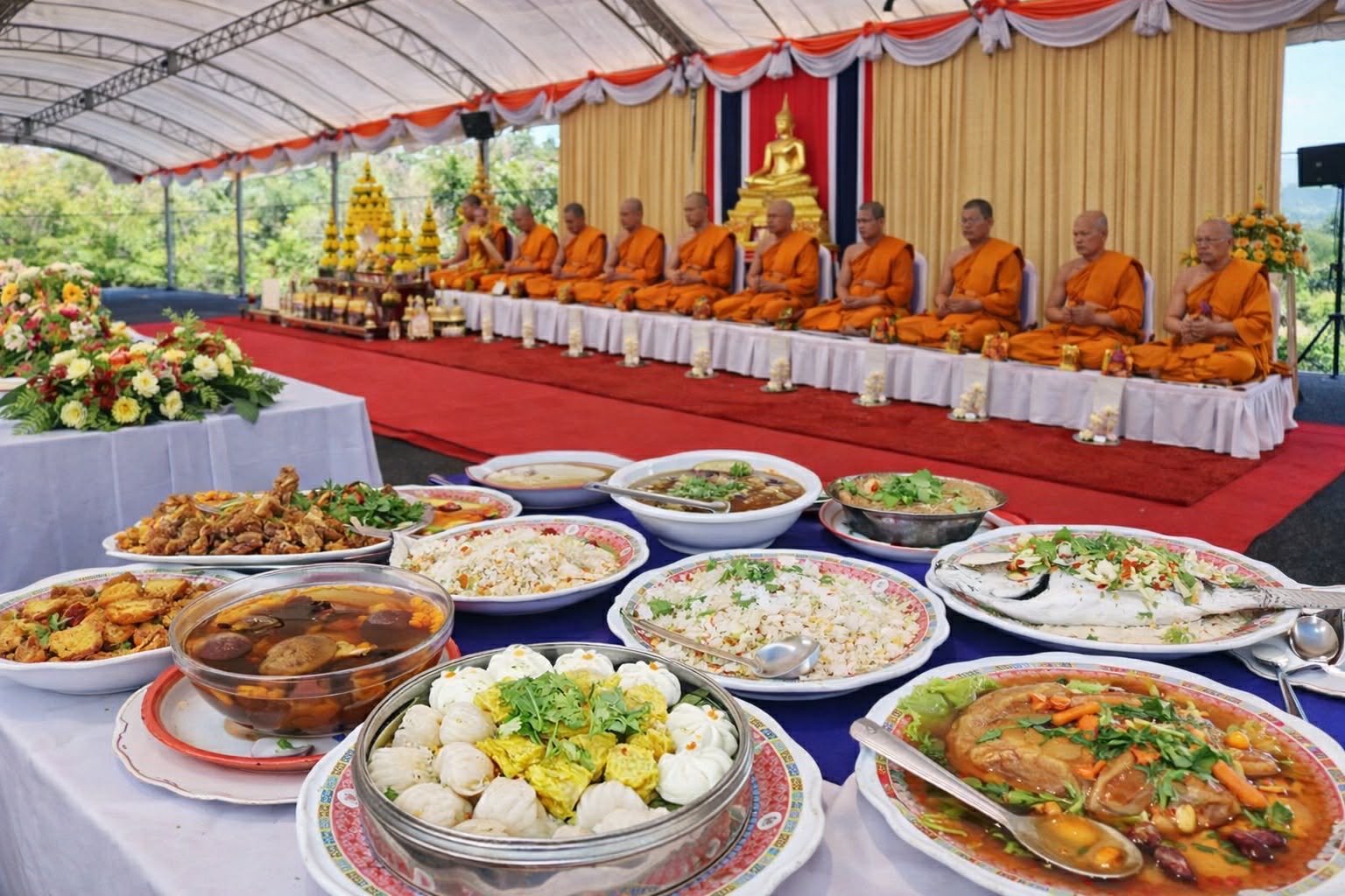 ผลงานรับจัดงานเลี้ยงโต๊ะจีนนอกสถานที่ อาหารสดใหม่ น่าทาน